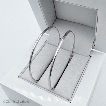 Stříbrné náušnice kruhy 41mm.